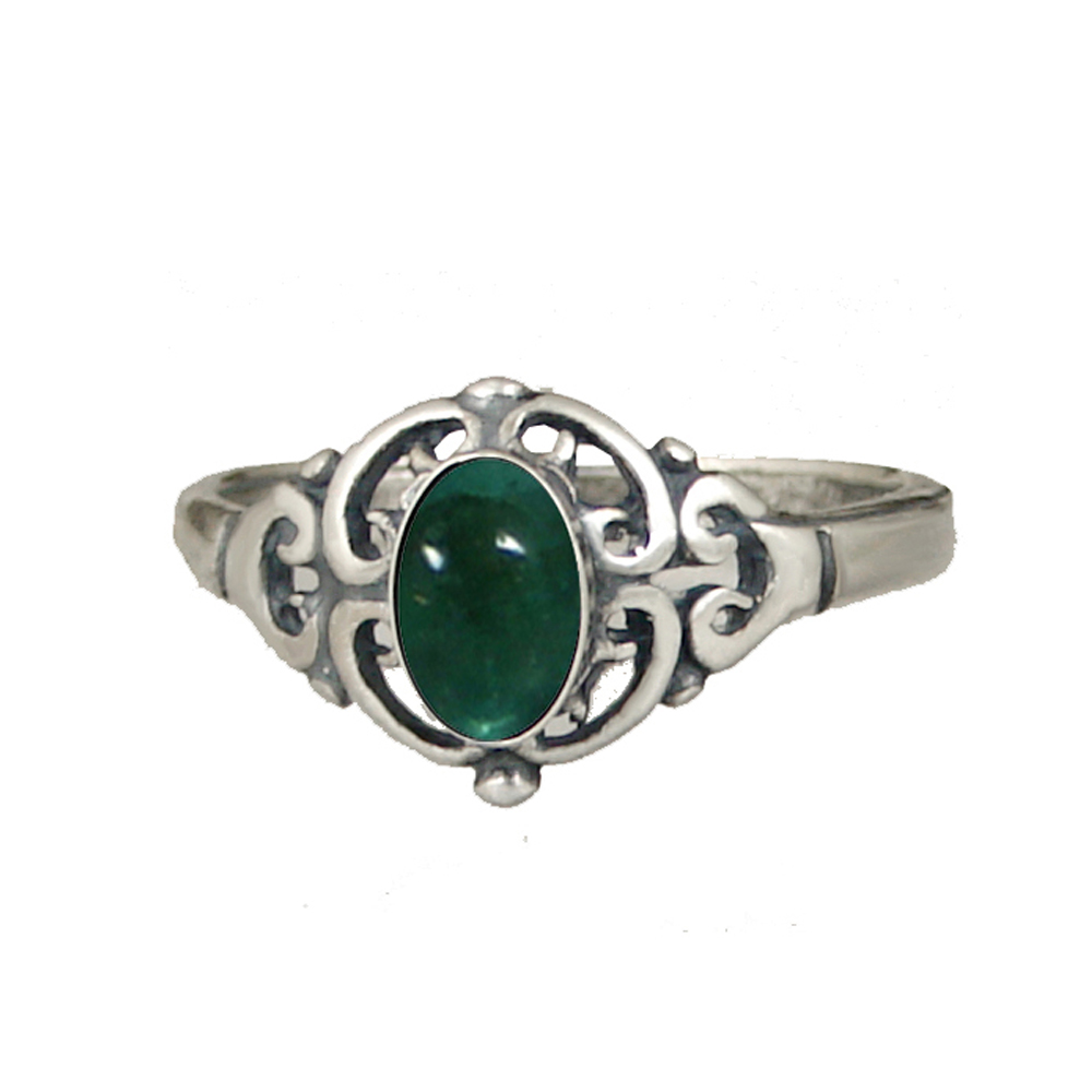 Sterling Silver Filigree Ring With Fluorite Size 10